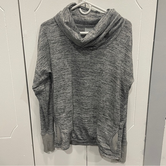 Athleta Grey Dolman Sleeve Cowl Neck Sweatshirt - Picture 1 of 10